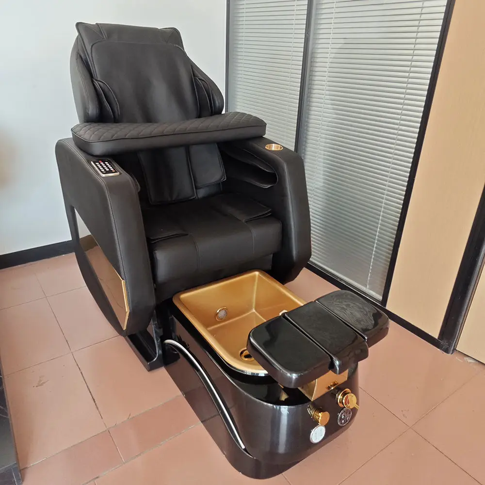 

Professional PU Leather Pedicure Chair with Foot Bath Basin Adjustable Massage Spa Chair for Salon
