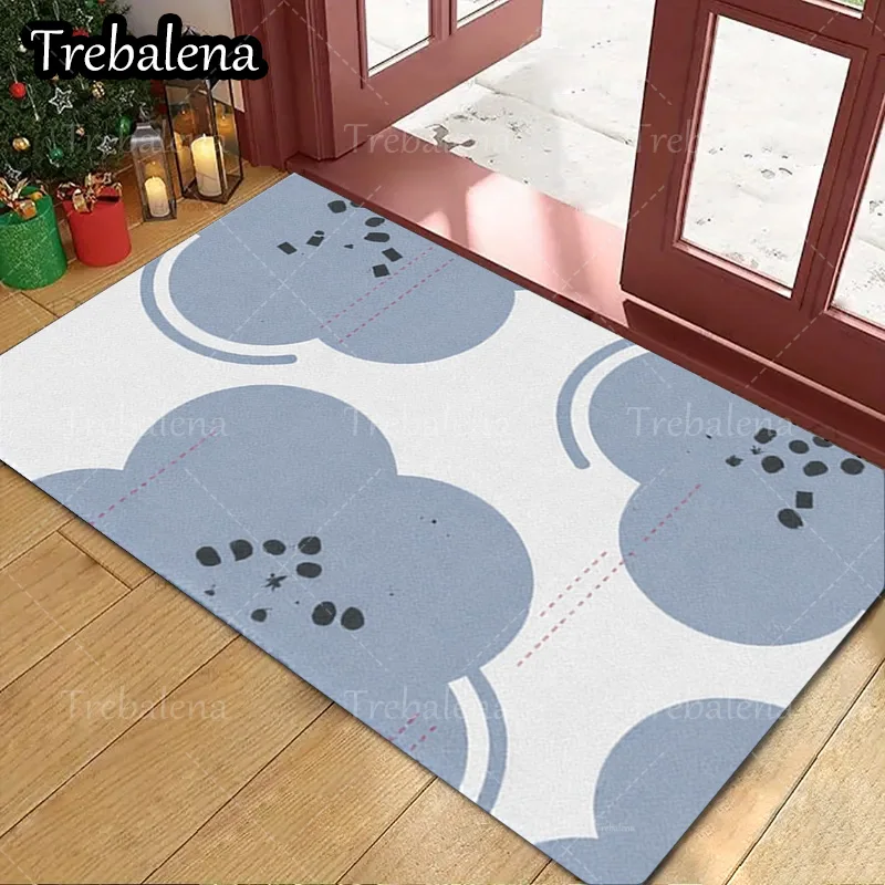 

1 шт. приветственный дверной коврик, современный абстрактный коврик с облачным принтом в помещении и на открытом воздухе, напольный коврик
