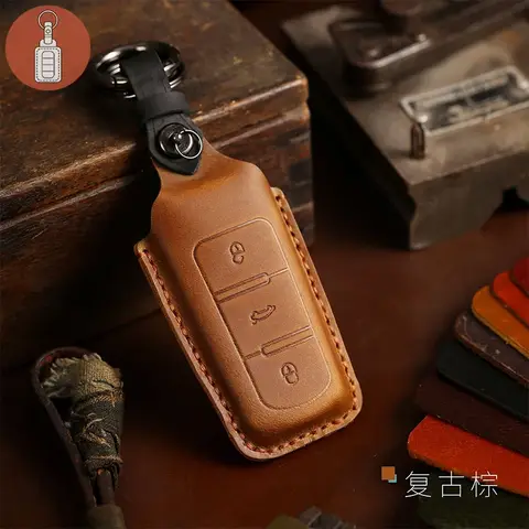 Luxury Leather Car Smart Key Case Cover Handmade Key Bag for Vw Volkswagen Passat CC B6 B7 B7L R36 Maogotan B5 Passat 3C