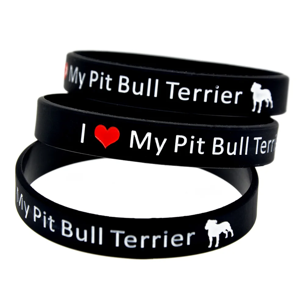 1 Stück „Ich liebe meinen Pitbullterrier“-Armband aus Silikonkautschuk, Hunde-Motiv, motivierendes Armband, schwarz. – Detail 7