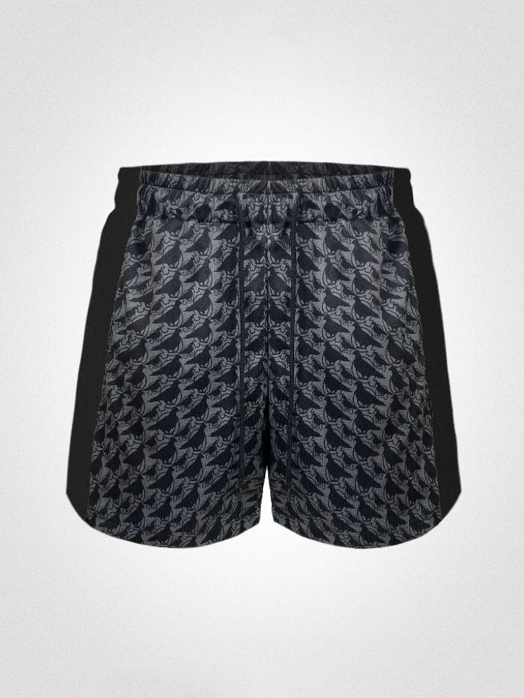 

American Retro Patchwork Logo Summer Basketball Men's Casual Shorts Knee-Length Training Shorts Thin Youth Active Style