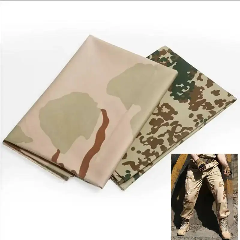 

Немецкая камуфляжная саржевая ткань в пустыне, полиэстер, хлопок, 3, камуфляжная ткань для шитья пустыни для DIY, охотничьи аксессуары, тактическое снаряжение