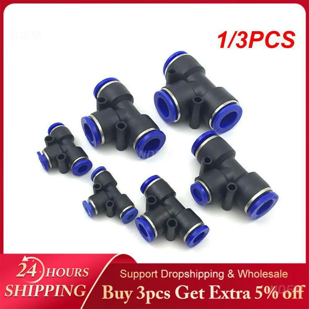 1/3PCS Release Coupling Direct Thrust Pneumatic Pneumatic Components Connector T-positive Tee Pipe Hose Connector