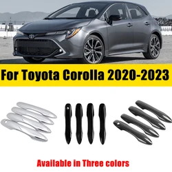 Door Handle Cover Trim For Toyota Corolla E210 2020 2021 2022 2023 Carbon Fiber Chrome Anti-scratch Luxurious Car Accessories