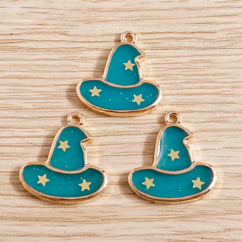 10 stücke mischen niedlichen Acryl Halloween Kürbis Hut Geist Charms Anhänger für Schmuck machen Tropfen Ohrringe Halsketten Armbänder DIY Geschenk – Detail 11