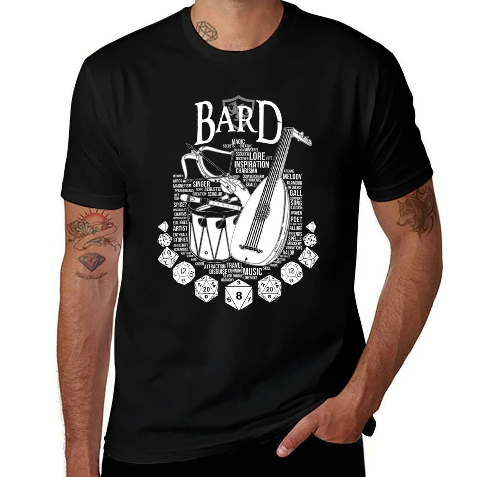 RPG Class Series: Bard - White Version T-Shirt t shirts with prints T-Shirt