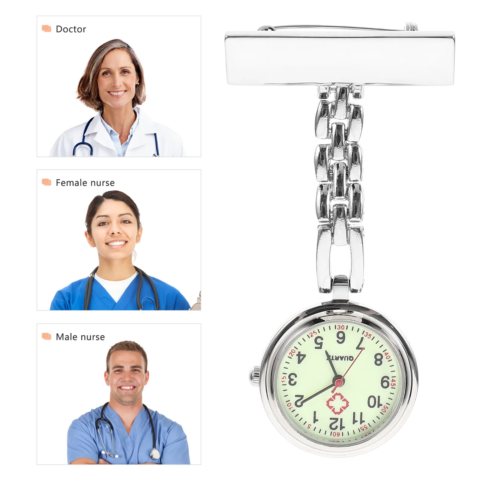 1 قطعة ساعة ممرضة التلبيب معلقة الكوارتز فوب الطبيب دبوس على الجيب الزي الطبي هدية للنساء الرجال الطلاب الممرضات أسبوع عيد ميلاد #3