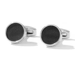 Cufflinks Black and Silver Color TOMYE XK22S012 Personalized Round Formal Shirt Cuff Links for Men Wedding Gifts Buttons Jewelry