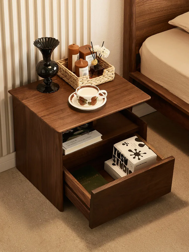 LMM retro solid wood storage cabinet sofa side cabinet complete