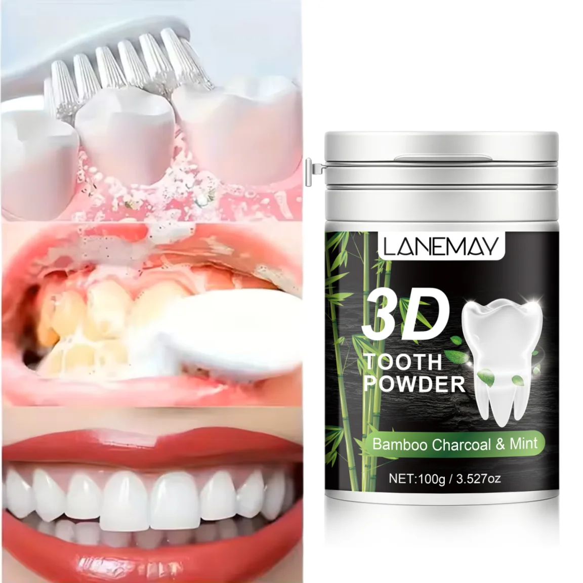 

5 Days 3D Teeth Whitening Powder Remove Plaque Stains Dental Calculus Oral Hygiene Cleaning Fresh Bad Breath Tooth Care 100g