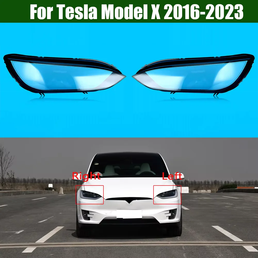 

For Tesla X 2016 2017 2018 2019 2020 2021 2022 2023 Car Front Headlight Cover Lampshade Lampcover Head Lamp light Covers Shell