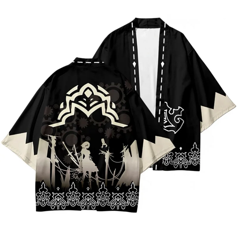 

3 To 14 Years Kids Kimono Game NieR:Automata 2B YoRHa No.2 Type B Cloak Haori Boys Girls Cosplay Costume Children Kimono Yukata