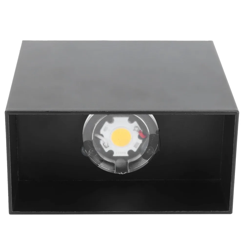 Modern Hardwired LED Wall Light Black Shell Square Wall Mounted Light AC 85-265V Aluminum Alloy Wall Sconce Bedroom Decor