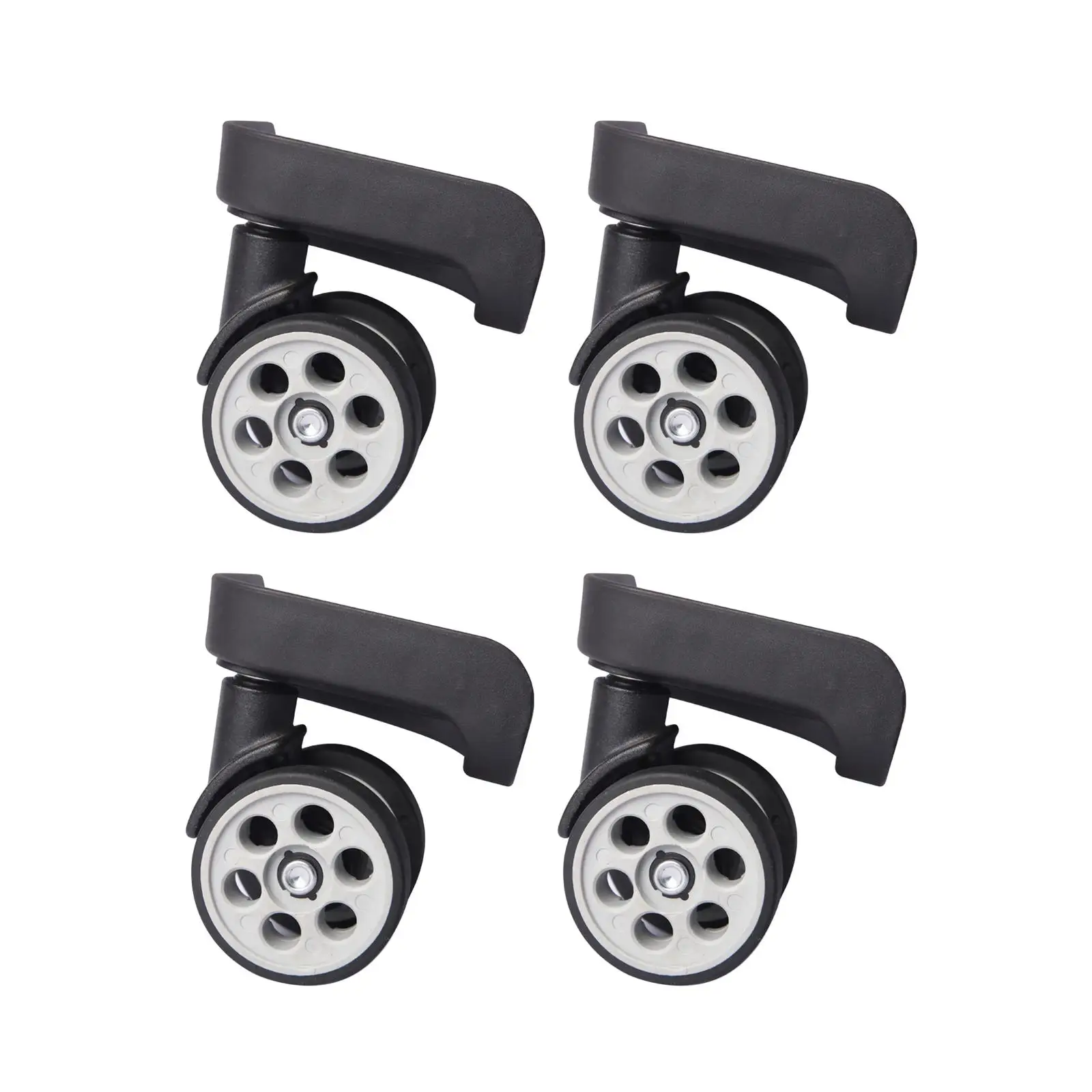 4x Luggage Wheels Mute Wear Resistant Strong Bearing Capacity 360 Degree Rotation Repair Parts Trolley Case Caster Trunk Wheels