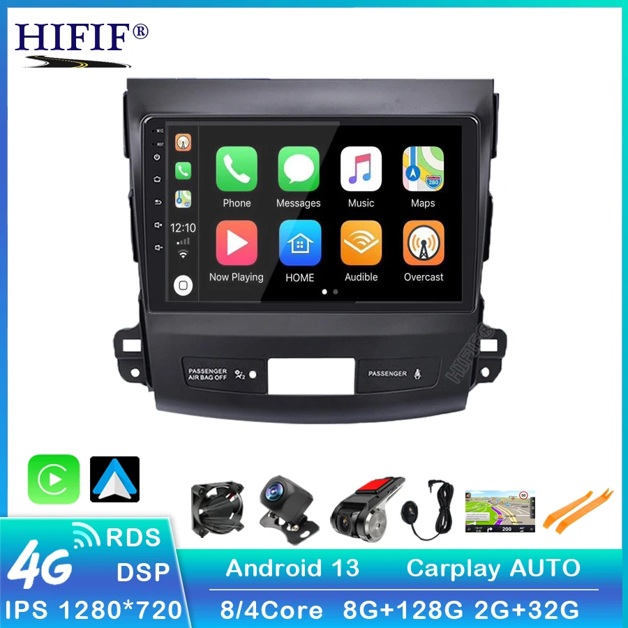 

2.5D+IPS android 13 2 din car dvd Carplay for Mitsubishi Outlander 3 2014 Peugeot 4007 Citroen C-Cross radio gps navigation