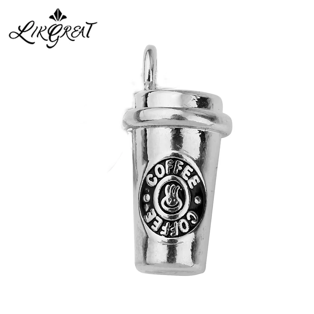 LIKGREAT 3D Coffee Cup Charms with Lobster Claw Clasp Metal Enamel Charms Alloy Buffing Fireman Helmet Keychain Jewelry Cap