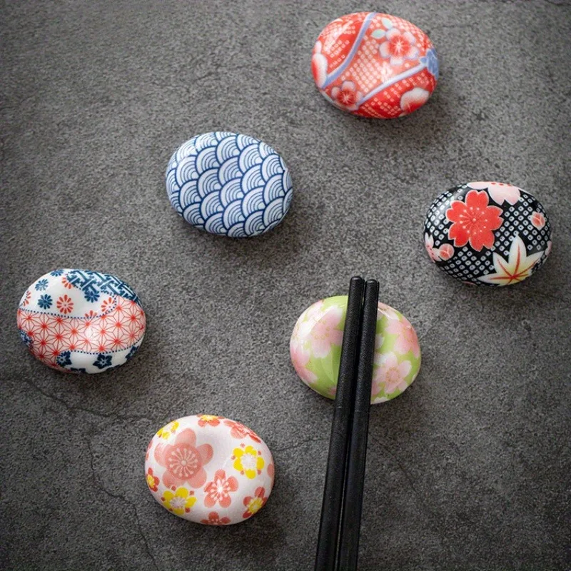 1Pc Chopsticks Pillow Ceramic Chopstick Holder Chopstick Rest Broad Bean Shaped Tableware Spoon Fork Rack Kitchen Tools