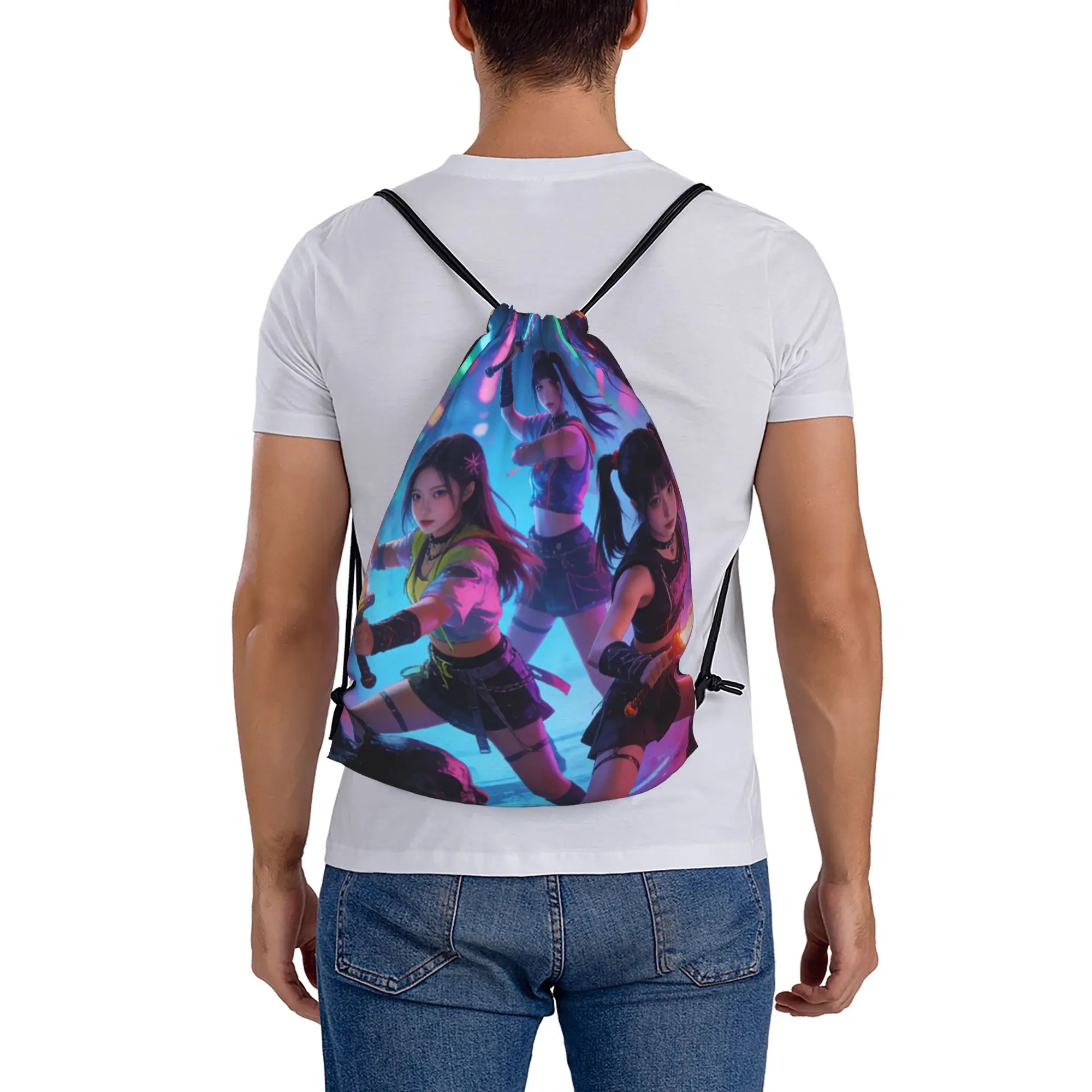 K POP 41  Drawstring Bags Travel Unisex Storage Organize Bundle Pocket Rope Bag