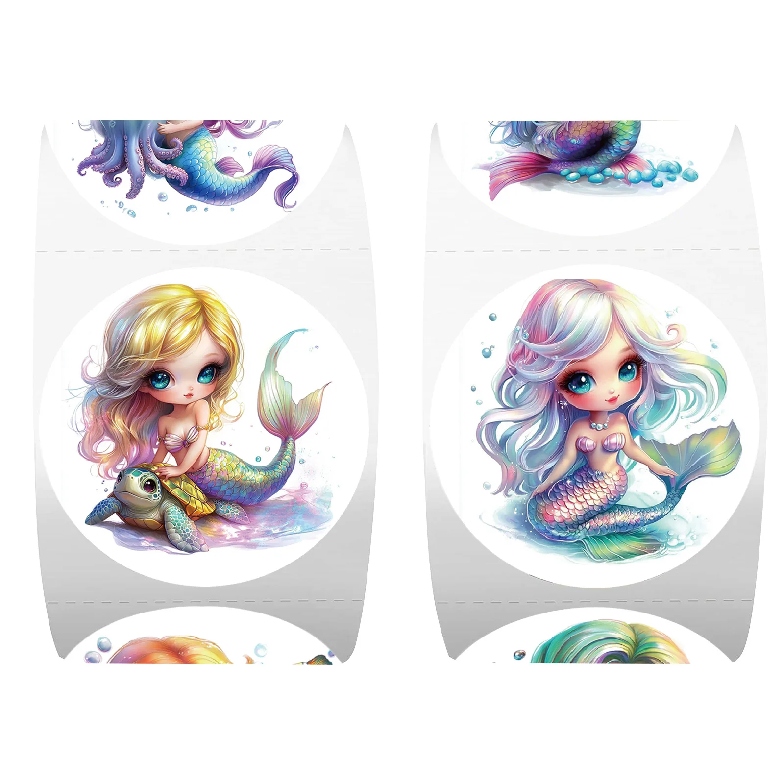 500 قطعة/لفة الكرتون حورية البحر لفة ملصقات الكتابة على الجدران الإبداعية DIY الزخرفية جراب هاتف دفتر كوب ماء الاطفال اللعب الهدايا