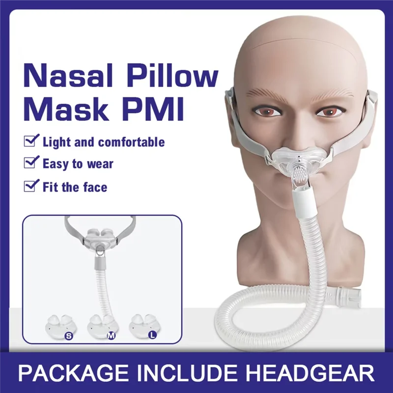 

ABGG-Cpap Nasal Pillows Mask Universal PM1 Sleep Apnea Nasal Mask For Cpap&Bipap With S/M/L 3 Sizes Silicone Cushions