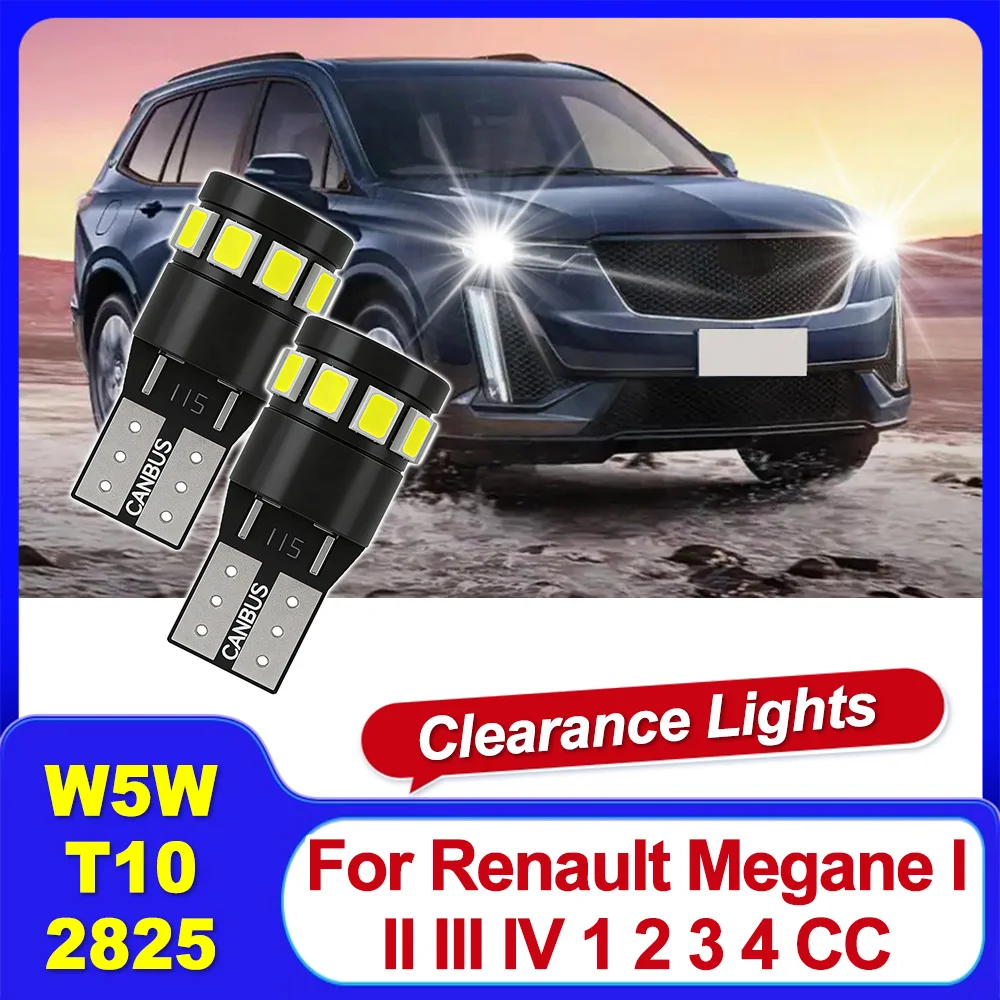 

2 шт. светодиодные лампы T10 W5W Canbus для автомобиля, суперяркие, миниатюрные, 1:1, для Renault Megane I II III IV 1 2 3 4 CC