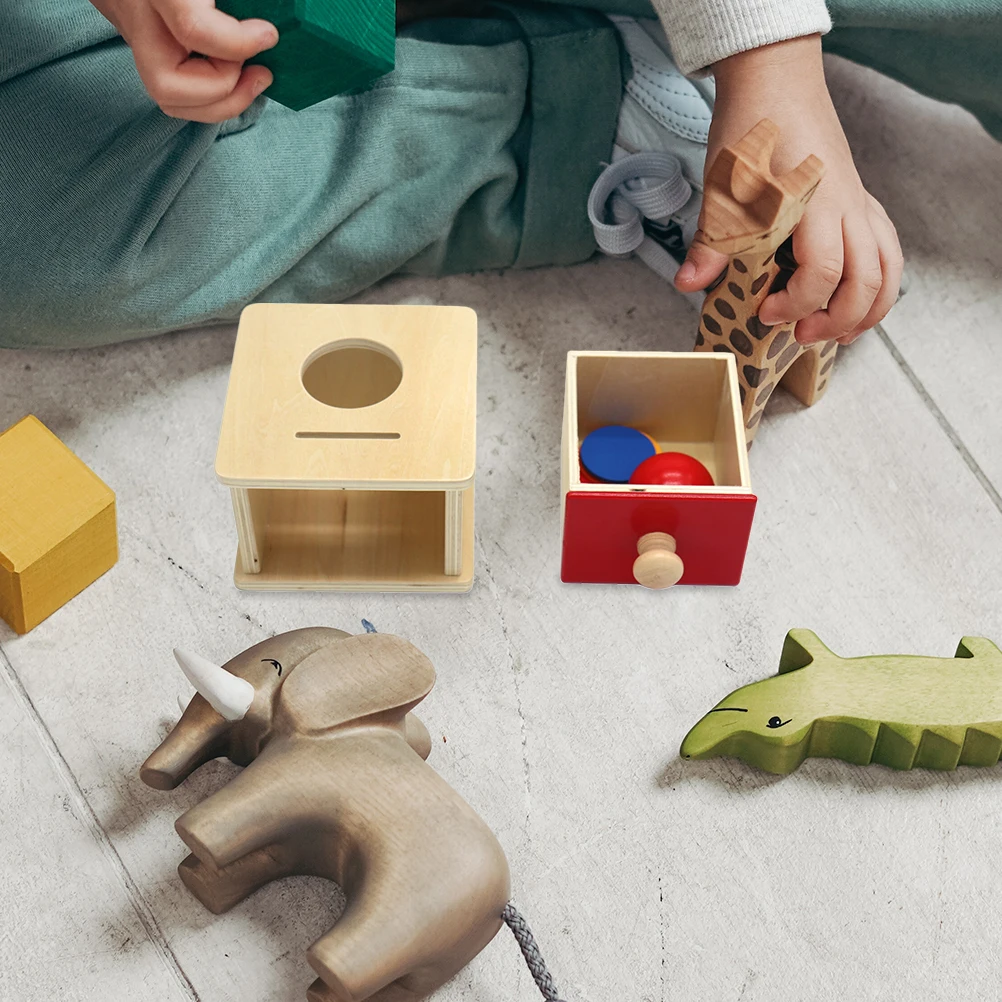 1 Set 1 Set Holzschublade Lernen für Babys 6-12 Monate Feinmotorik Lernbox Sensorisches Babyspielzeug