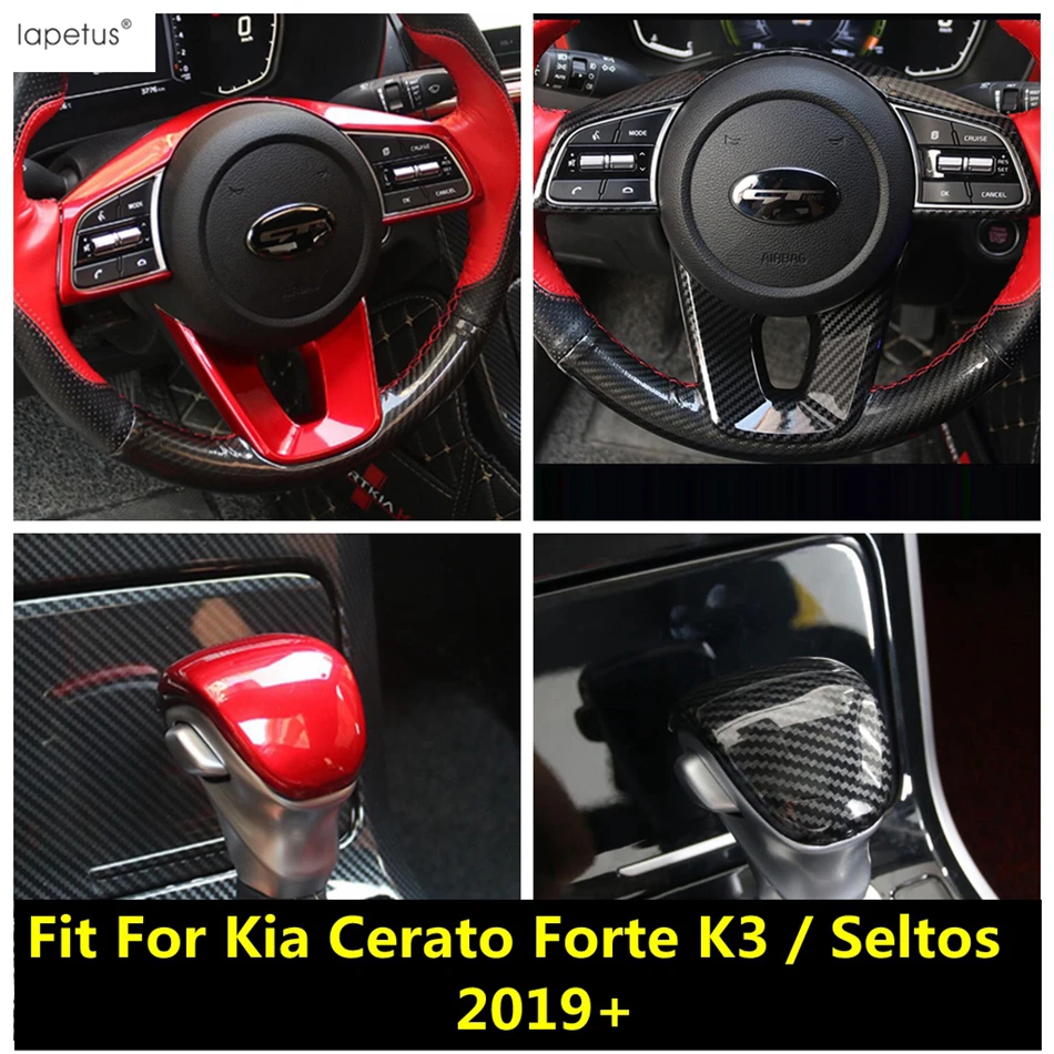 

Steering Wheel Frame / Gear Shift Knob Shifter Head Handle Cover Trim Accessories For Kia Cerato Forte K3 / Seltos 2019 - 2023