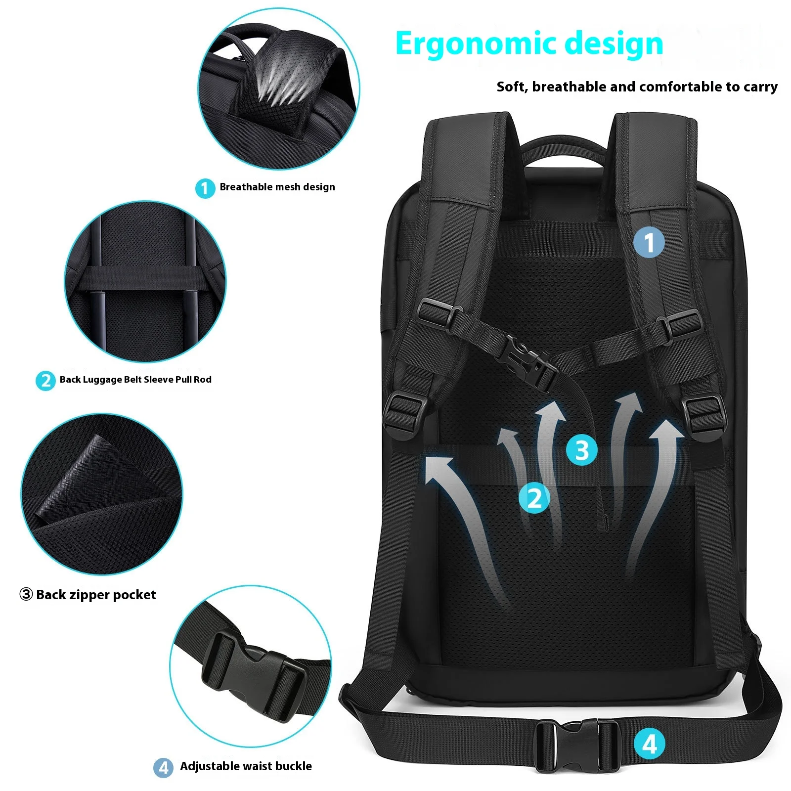 Men Backpacks vacuum compression Travel laptop Backpack Business Large Capacity school Backpacks expand outdoor backpack