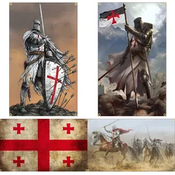 Flagdom 90X150Cm Romeinse Katholieke Kerk Ridders Tempeliers Vlag Polyester Bedrukt Banner Voor Binnenplaats