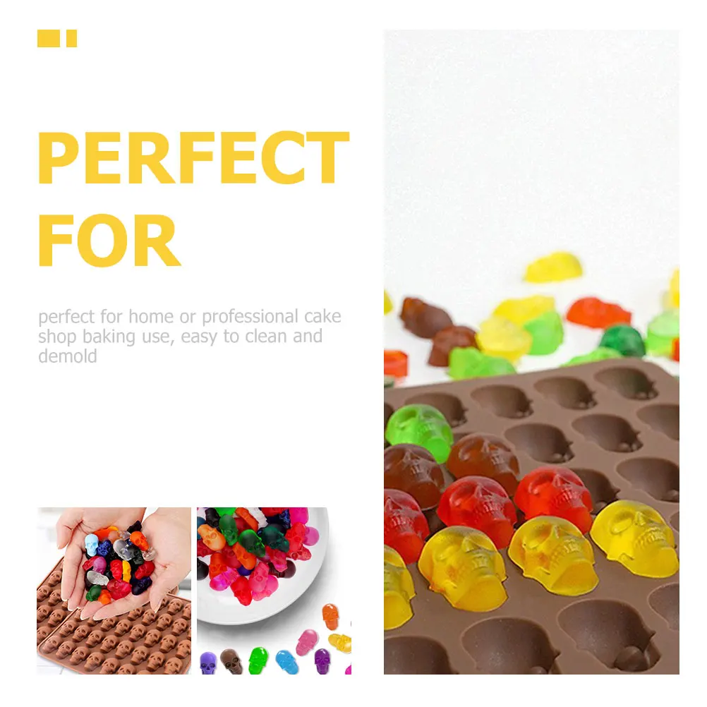 

Biscuit Mold Silicone Skull Halloween Cookie Molds Baking Chocolate DIY Candy Soap Flexible Reusable Easy Clean Perfect Shape