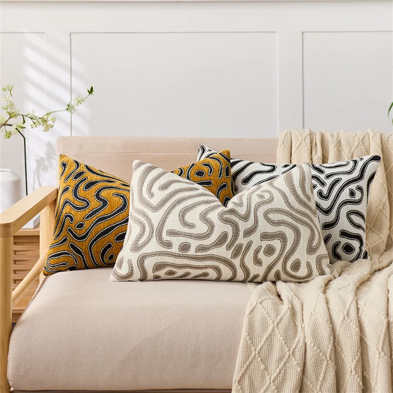 Light Luxury Ins Style Sofa Throw Pillow Living Room Cushion Backrest Model Room Pillow Bay Window Throw Pillow Cover