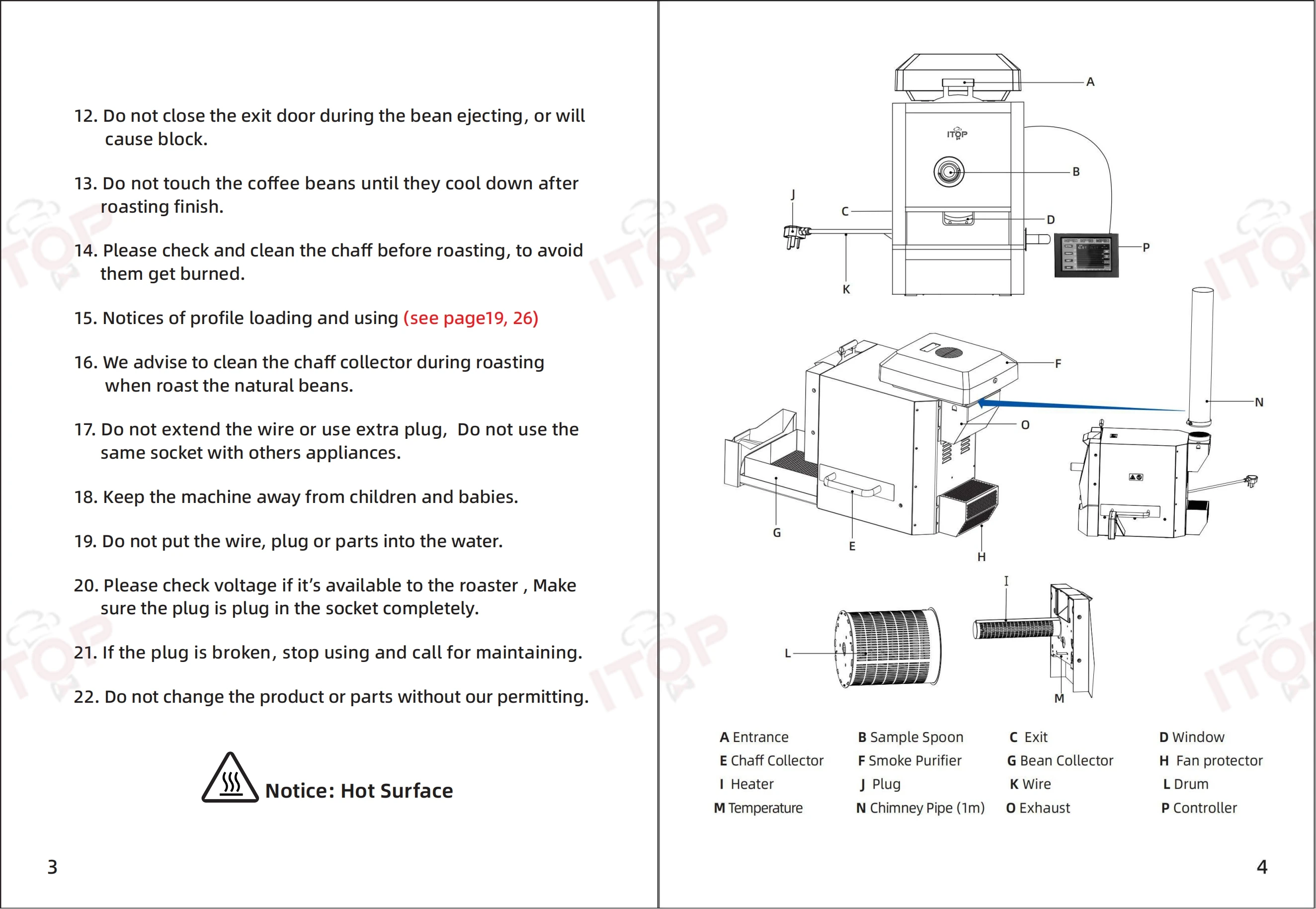 ITOP CBR-2 Emberöltő 2 Elektromos Kávé Bab roaster vel Iparos Rendszer Kereskedelemi roaster automata Megpirít gépi 110V 220V