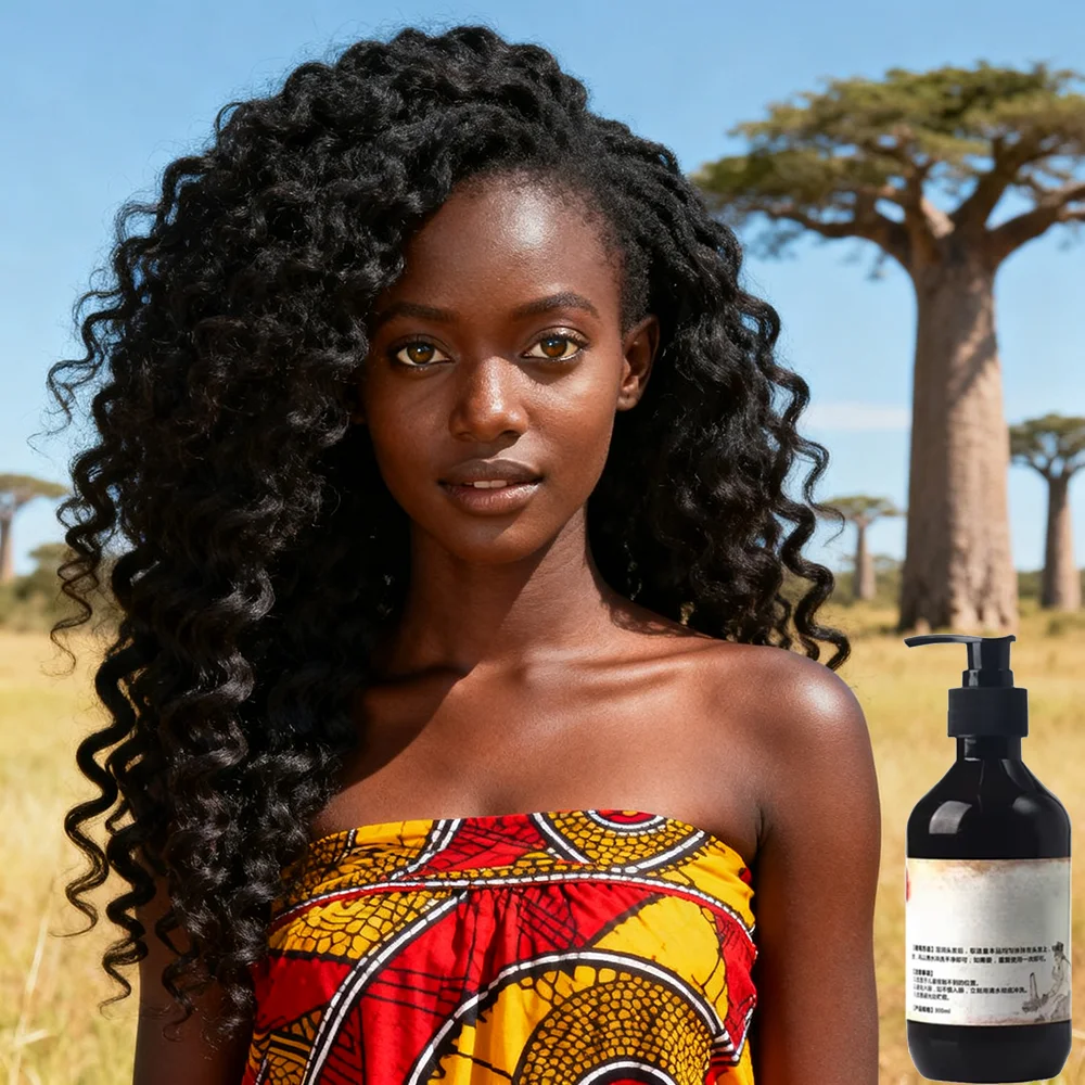 300ml Herbal Natural  Shampoo Plant  Liquid Grey Hair  White Hair Removal Turn Permanent Black Hair Care