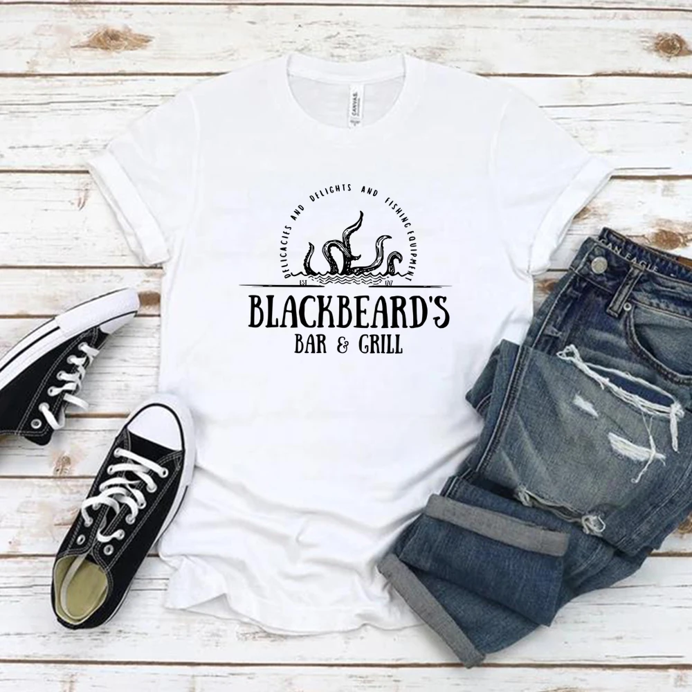 Black Beard's Bar and Grill Tshirt The Gentleman Pirate T-Shirt Our Flag Means Death T Shirt Men Women Tshirts Vintage LGBT Tees