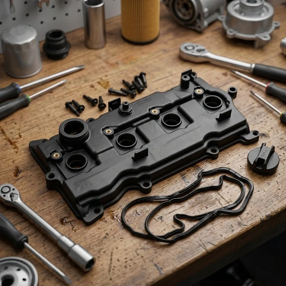 For Engine Repair Valve Cover L4 2.5L PCV Valve Assembly Direct Replacement Valve Cover Valve Cover Robust ABS Construction