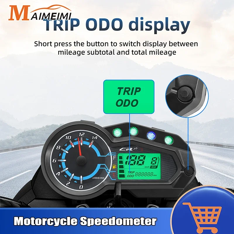 Nieuwe Led Digitale Motorfiets Snelheidsmeter Toerenteller 14000Rpm Olie Niveau Multifunctionele Waterdichte Moto Meter Voor Italika 150z 150sz