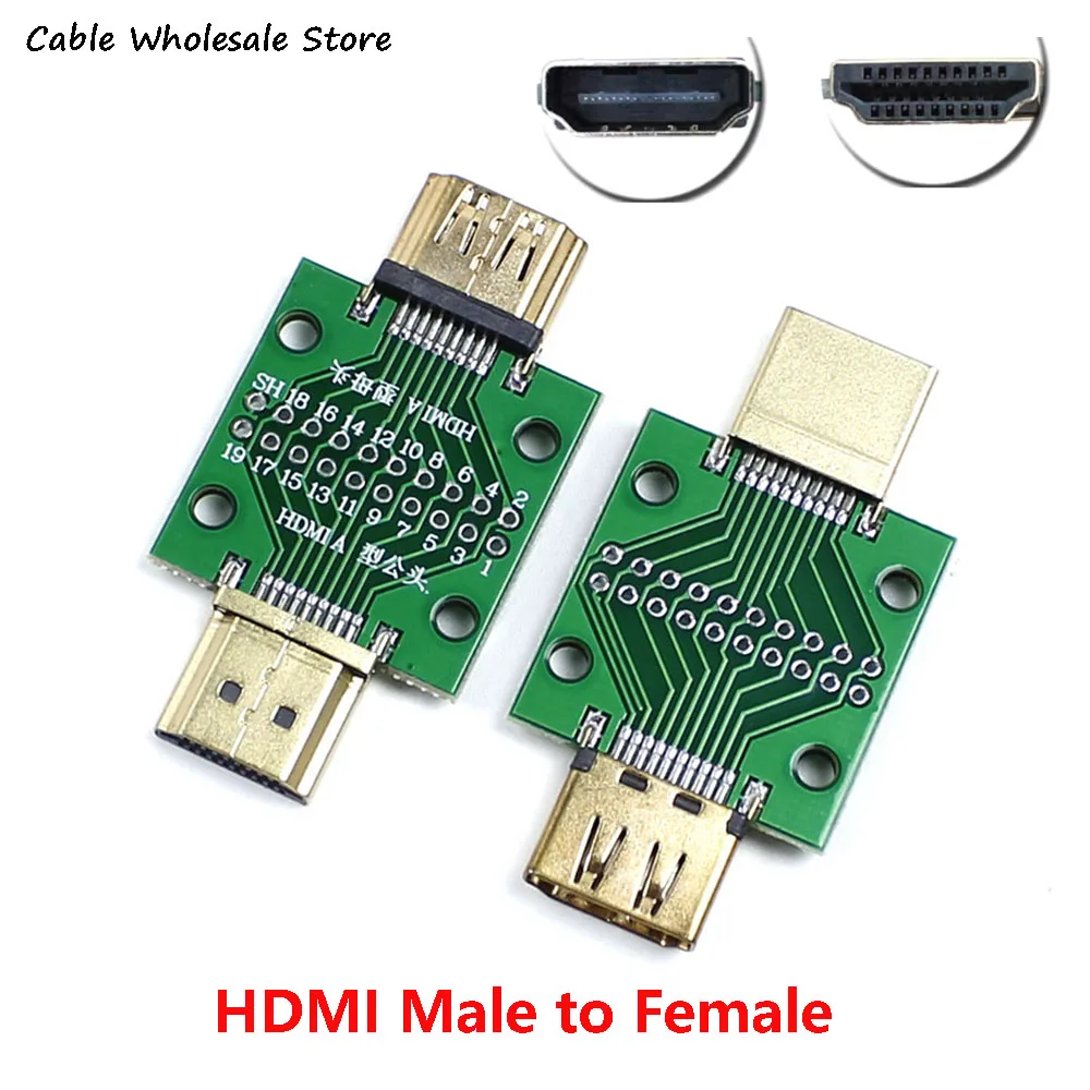 HDMI Male and Female Test Board MINI Connector with Board PCB 2.54mm pitch 19/20pin DP HD A Female To Male Adapter Board