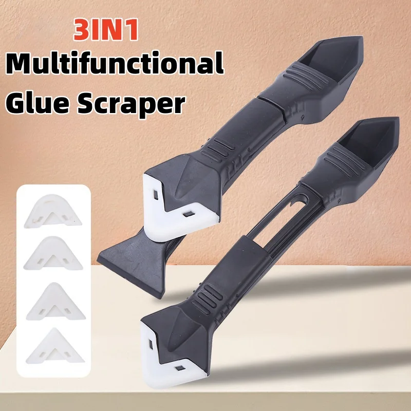 3-in-1 Multifunctional Scraper Silicone Squeegee Remover Sewing Tool Squeegee Kit with 4 Replaceable Squeegee Heads Ing