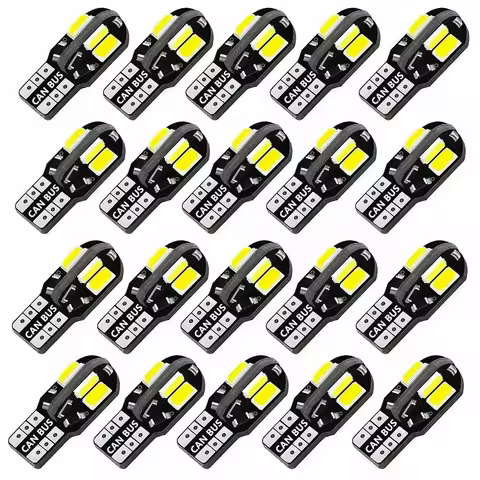 10PCS W5W T10 LED Bulbs Canbus 5730 8SMD 12V 6000K 194 168 LED Car Interior Map Dome Lights Parking Light Auto Signal Lamp
