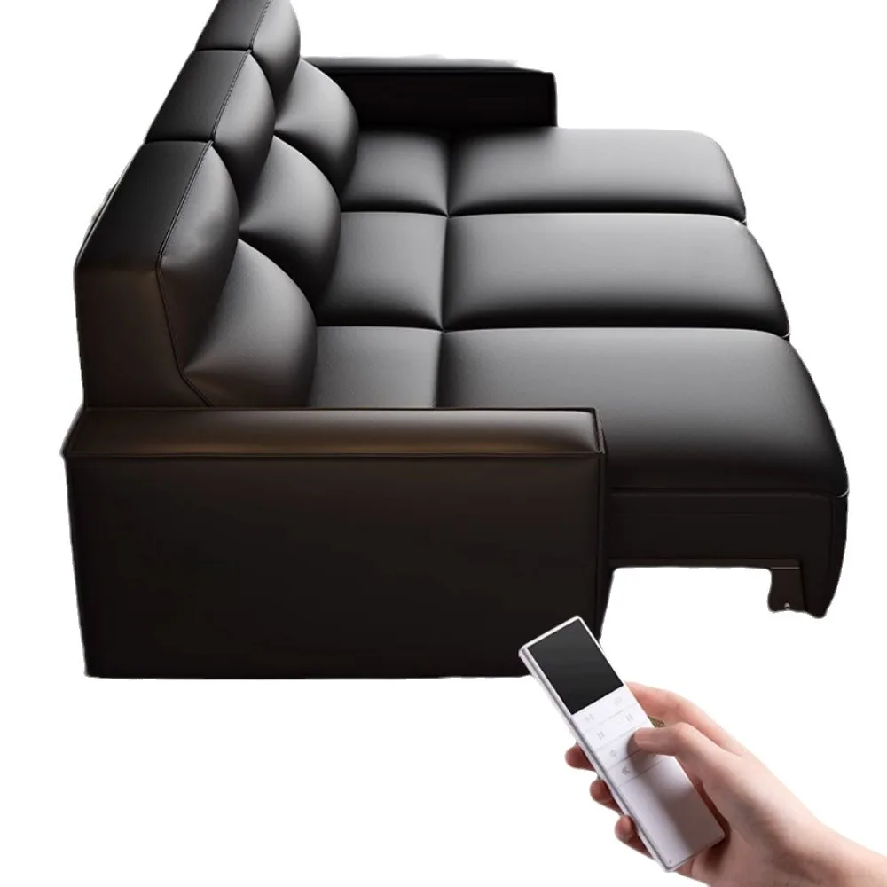 

tofu block sofa, leather electric sofa bed, minimalist, Italian style, living room, size apartment