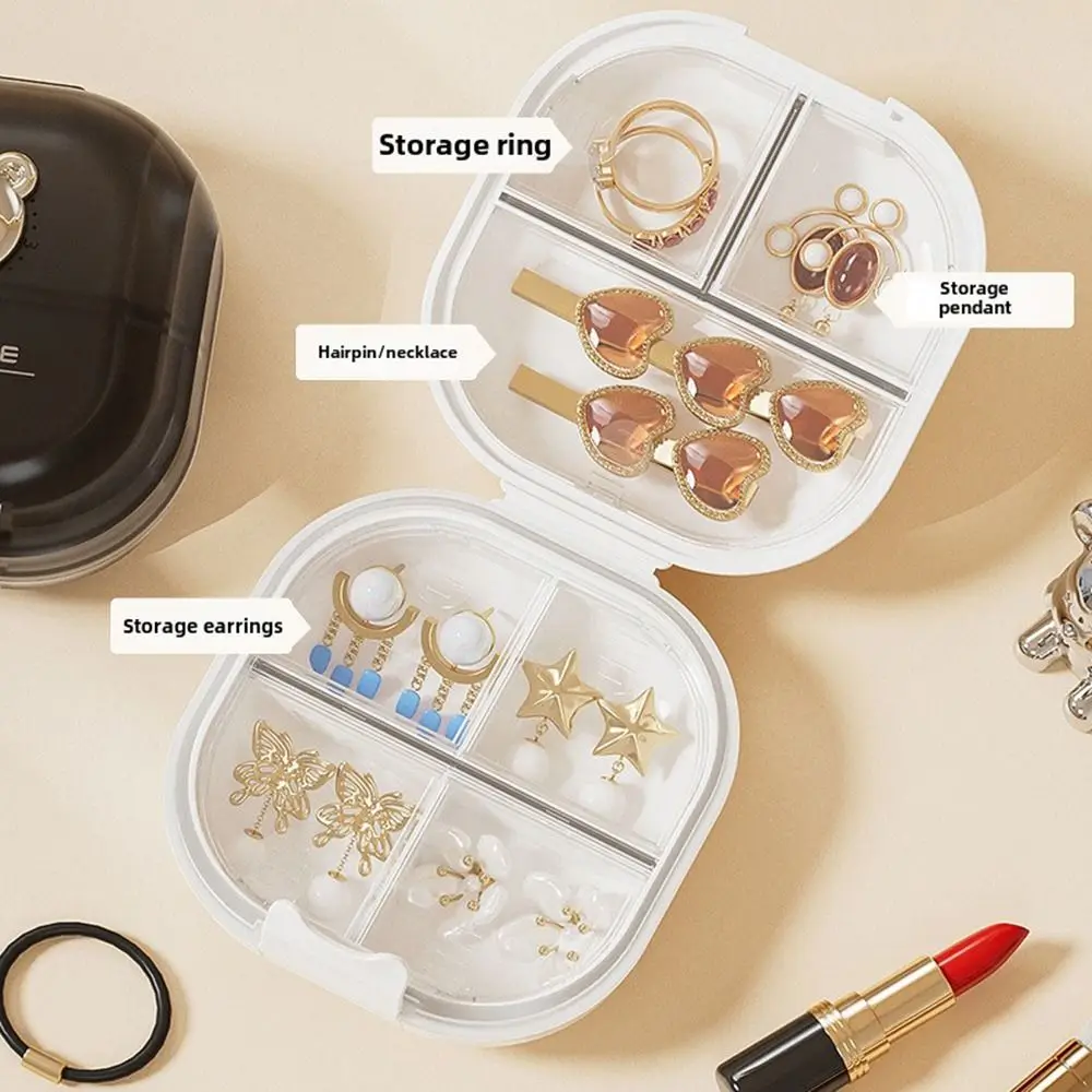 

Органайзер для хранения безделушек с мультяшным медведем и отдельным отделением, милый мини-органайзер для ювелирных изделий, влагостойкий, прочный