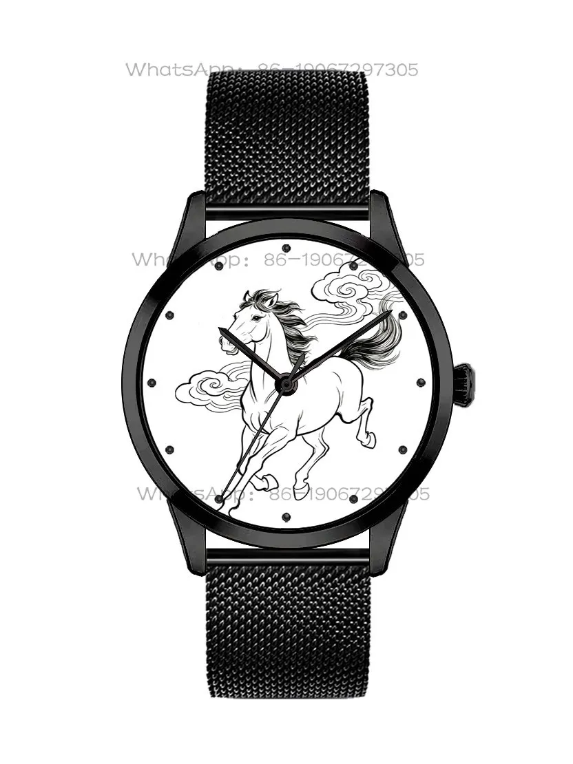 2026 Success Chinese Zodiac National Style Creative Waterproof Quartz Unisex Couple Watch Custom Engraving view 3