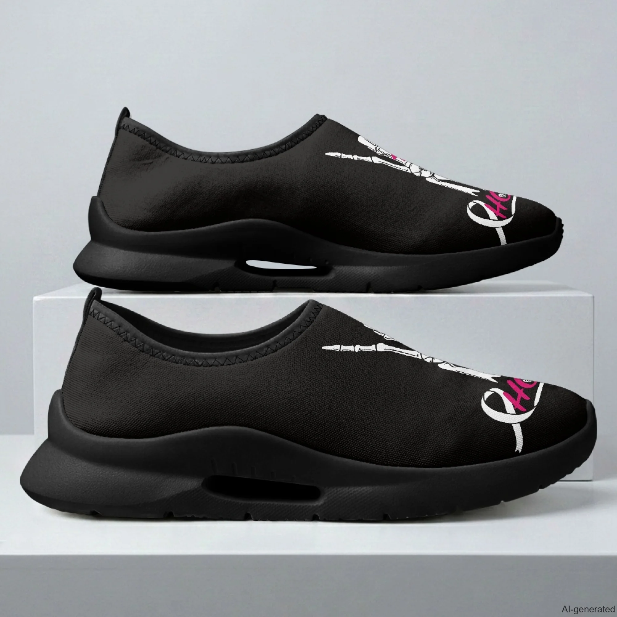 XIXIRIMIDO Nurse Work Shoes Casual Shoes Slip On Walking Shoes Pink Ribbon Breast Cancer Shoes Ladies Sneakers Male Sneakers