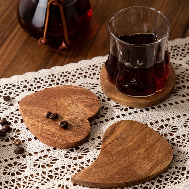 Multifunctional solid wood Coasters, Japanese Style, Anti-Scalding Heat Insulation Pad for Coffee Mug, Wine Glass & Tea Cup 3