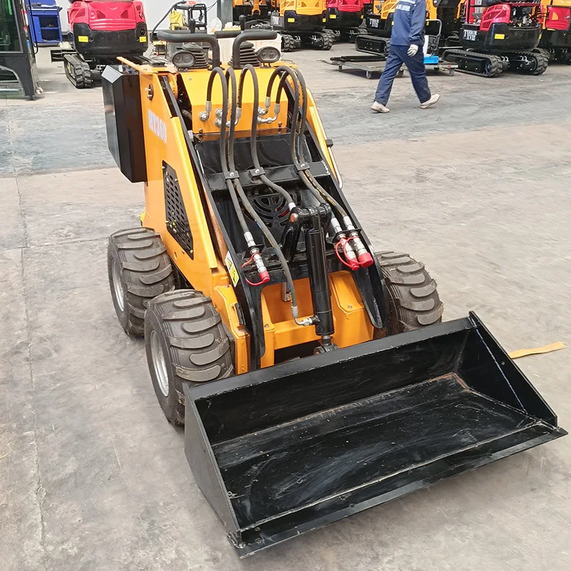 2195Mm Working Height Farm Use Big Power Gaoline Diesel Engine Mini Front Loader 320 Kg 360 Kg Skid Steer Wheel Crawler Track St