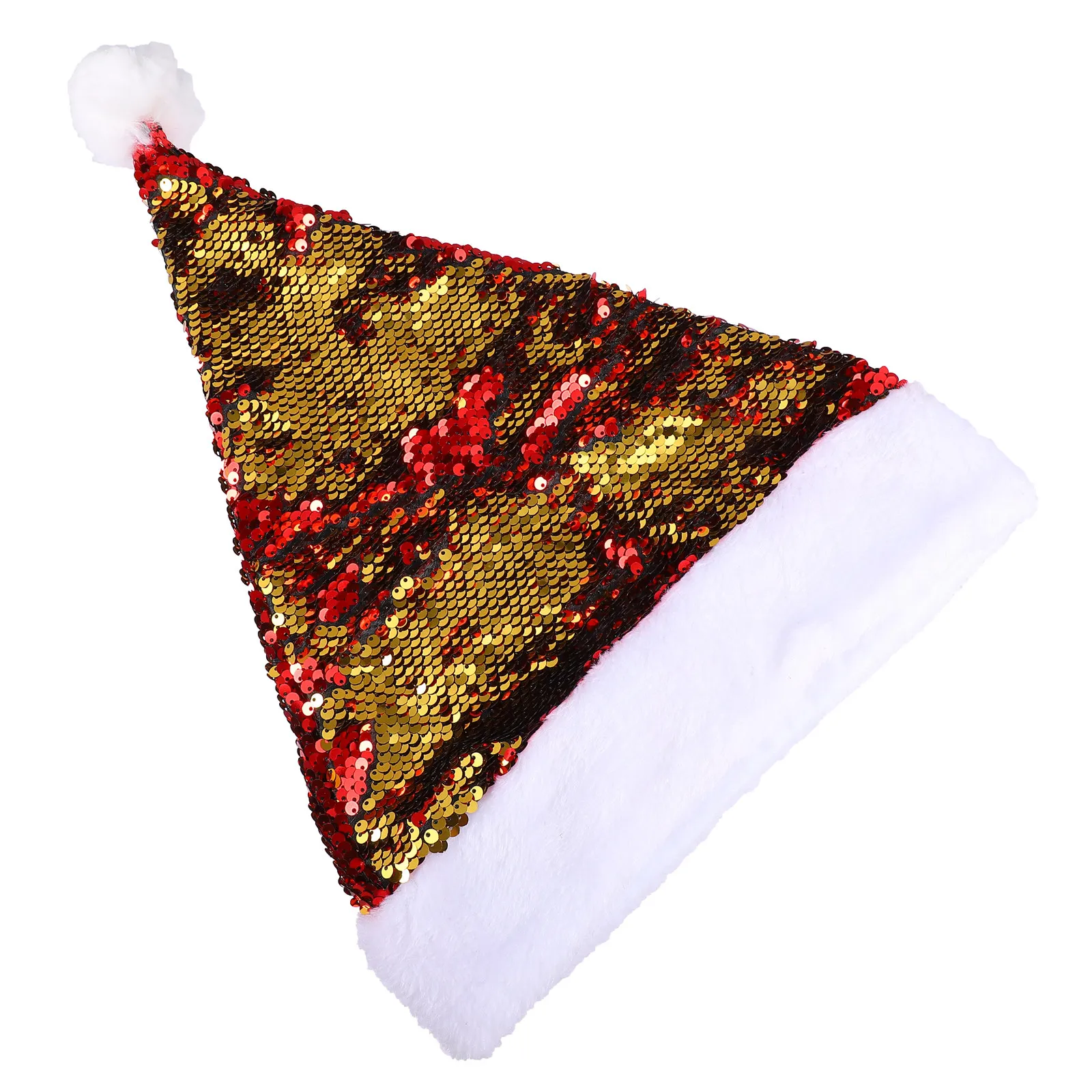 1Pcs Shiny Christmas Hat Adults Sequins Premium Texture Non Fading Non Deforming Holiday Party Hat Creative Decoration Accessory