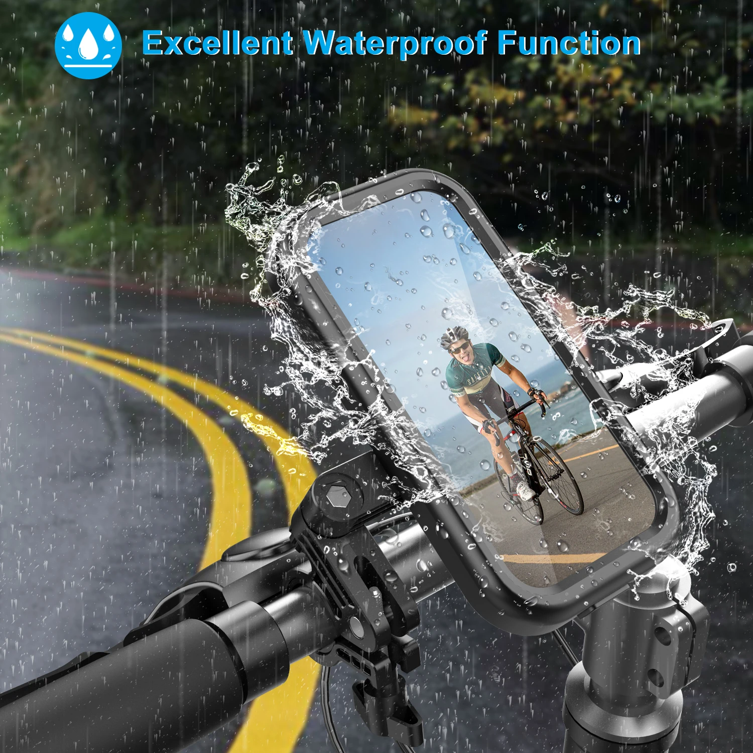 Universal Waterproof Bicycle Phone Holder Bag Case 360° Rotatable MTB Bike Motorcycle Scooter Cell Phone Support Mount Bracket