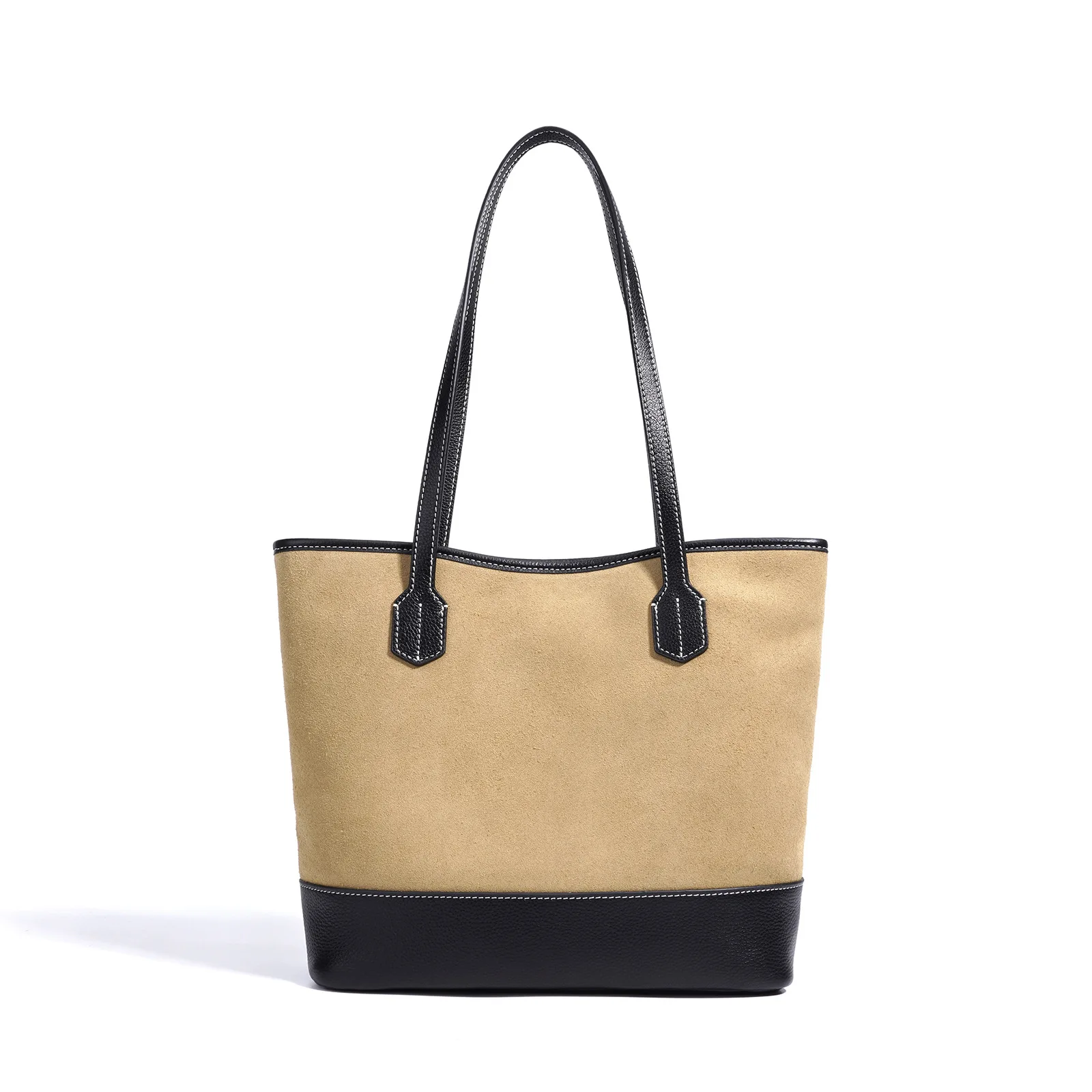 

Suede Women's Tote Bag 2025 New Niche Design Large Capacity Vintage Spliced ​​Tote Bag Fashion Frosted Cowhide Shoulder Bag