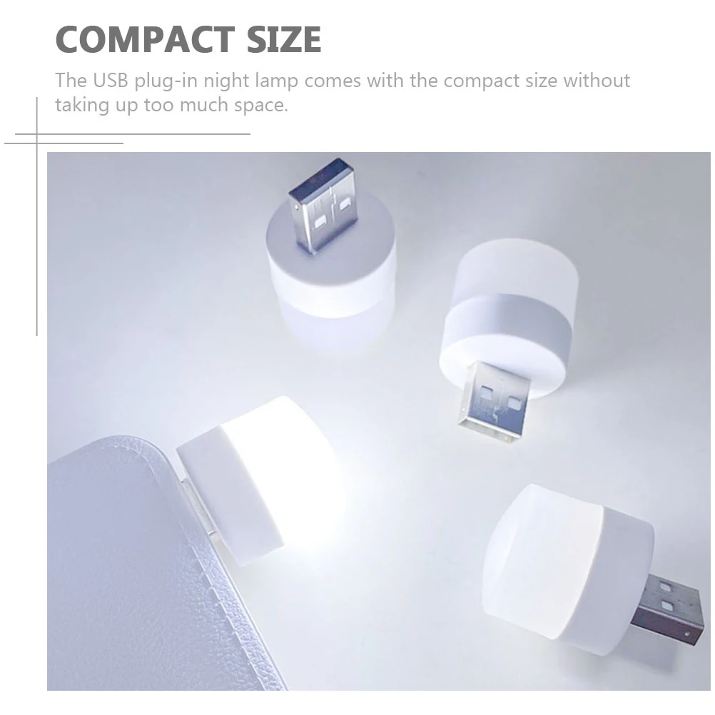 

10 Pcs USB Night Light Nightlight Mini Eye Protection Small Led Portable Pvc Car Interior Atmosphere Lamp Powered