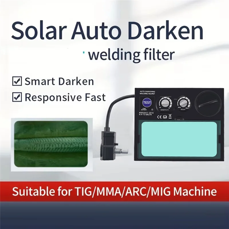 AA81-Solar Auto Darkening Welding Helmet With True Color Vision For Polish Mask, Welder Cap, Plasma Cutting